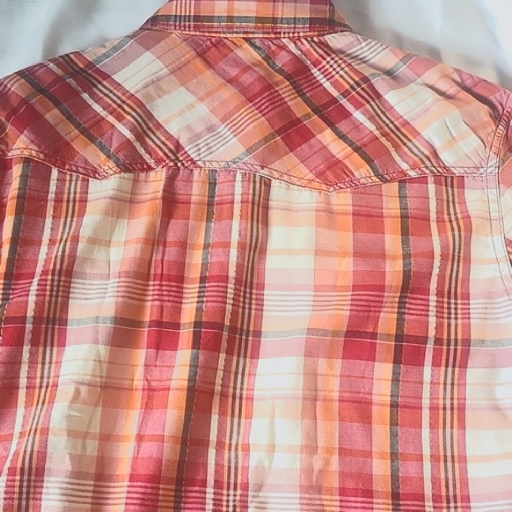 Levis Strauss & Co. Womans Plaid Multi Colors Button Down Shirt, Size: L - Picture 9 of 11